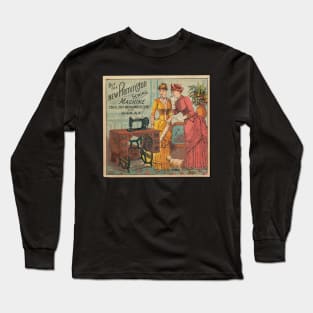 Vintage sewing machine advertisement with Victorian ladies Long Sleeve T-Shirt